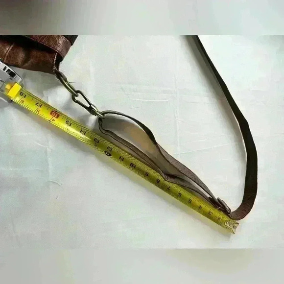 Vintage - The Sak Brown w/patterns Leather Crossbody Messenger Bag - Picture 6 of 16